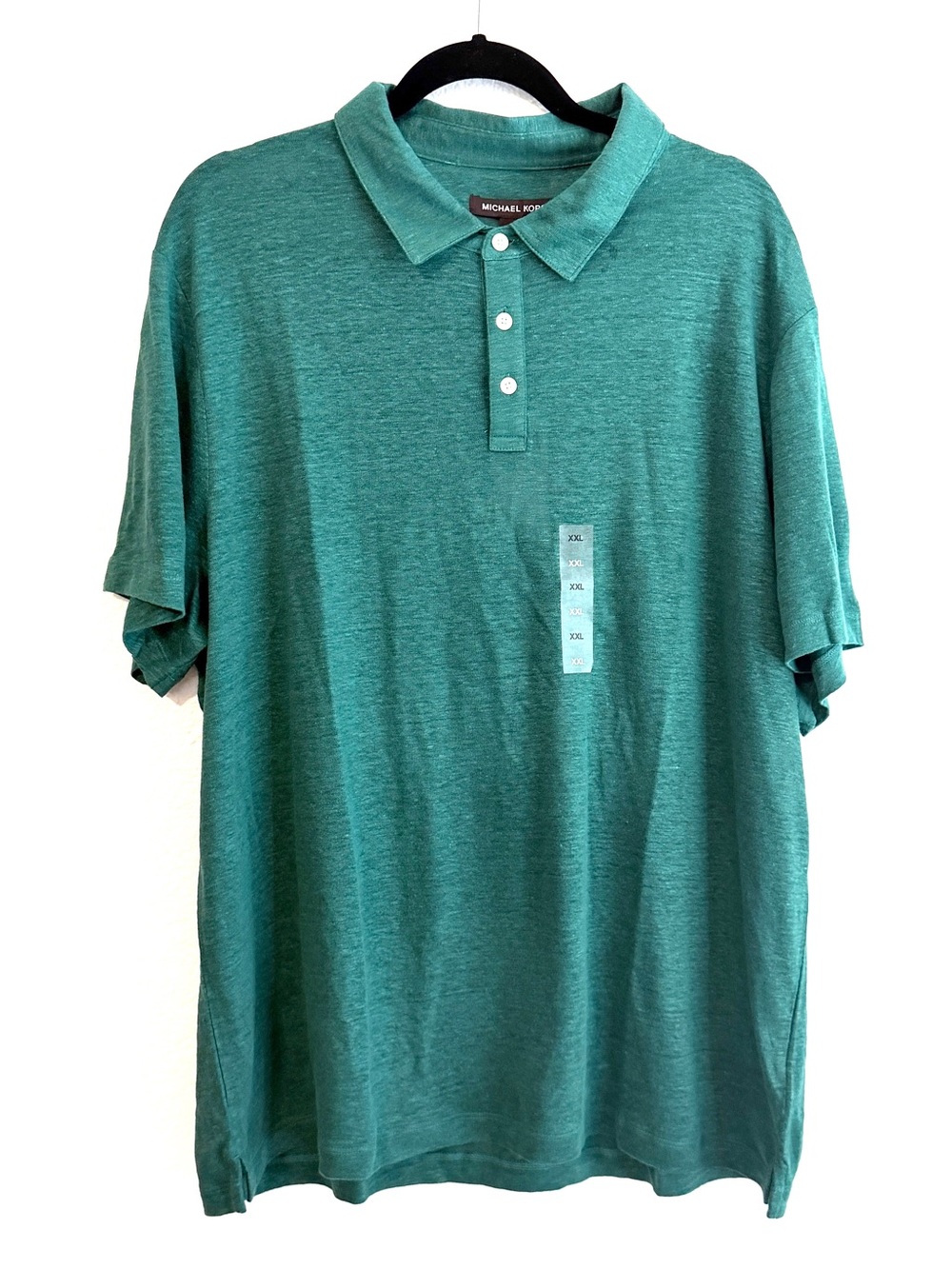 Michael Kors Green Linen Polo Shirt Size XXL NWT